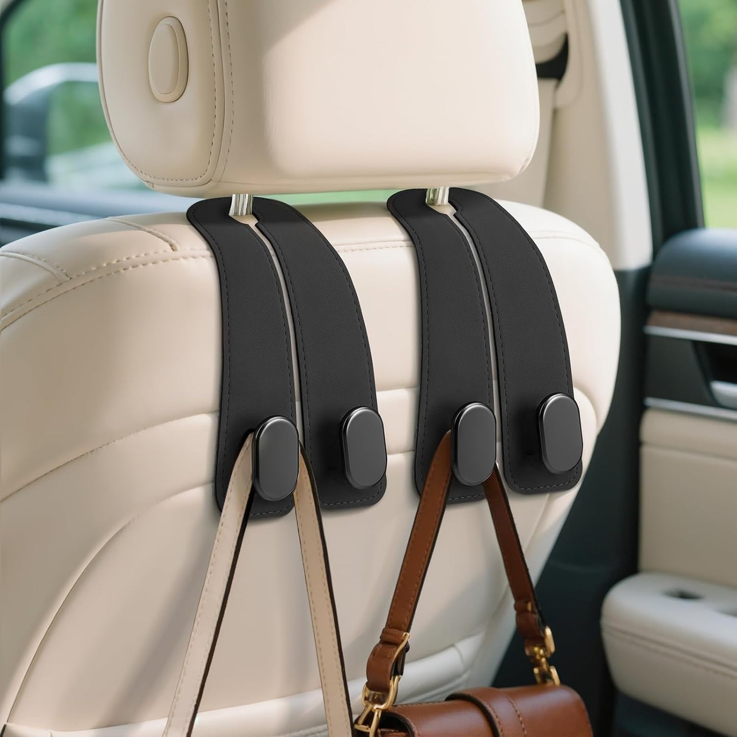 SeatMate Storage Hook | Made with Vegan Leather | Pack of 2 Hooks