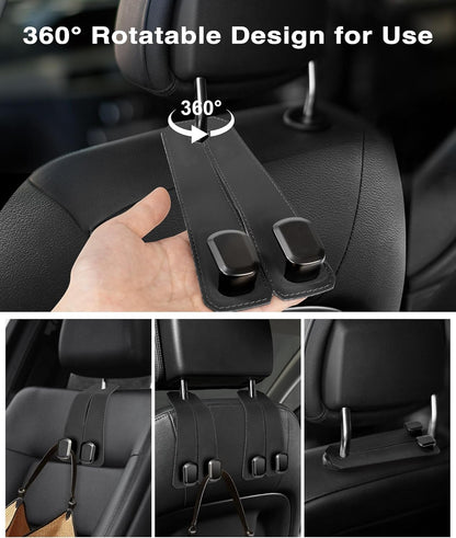 SeatMate Storage Hook | Made with Vegan Leather | Pack of 2 Hooks