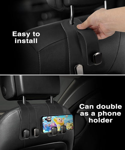 SeatMate Storage Hook | Made with Vegan Leather | Pack of 2 Hooks