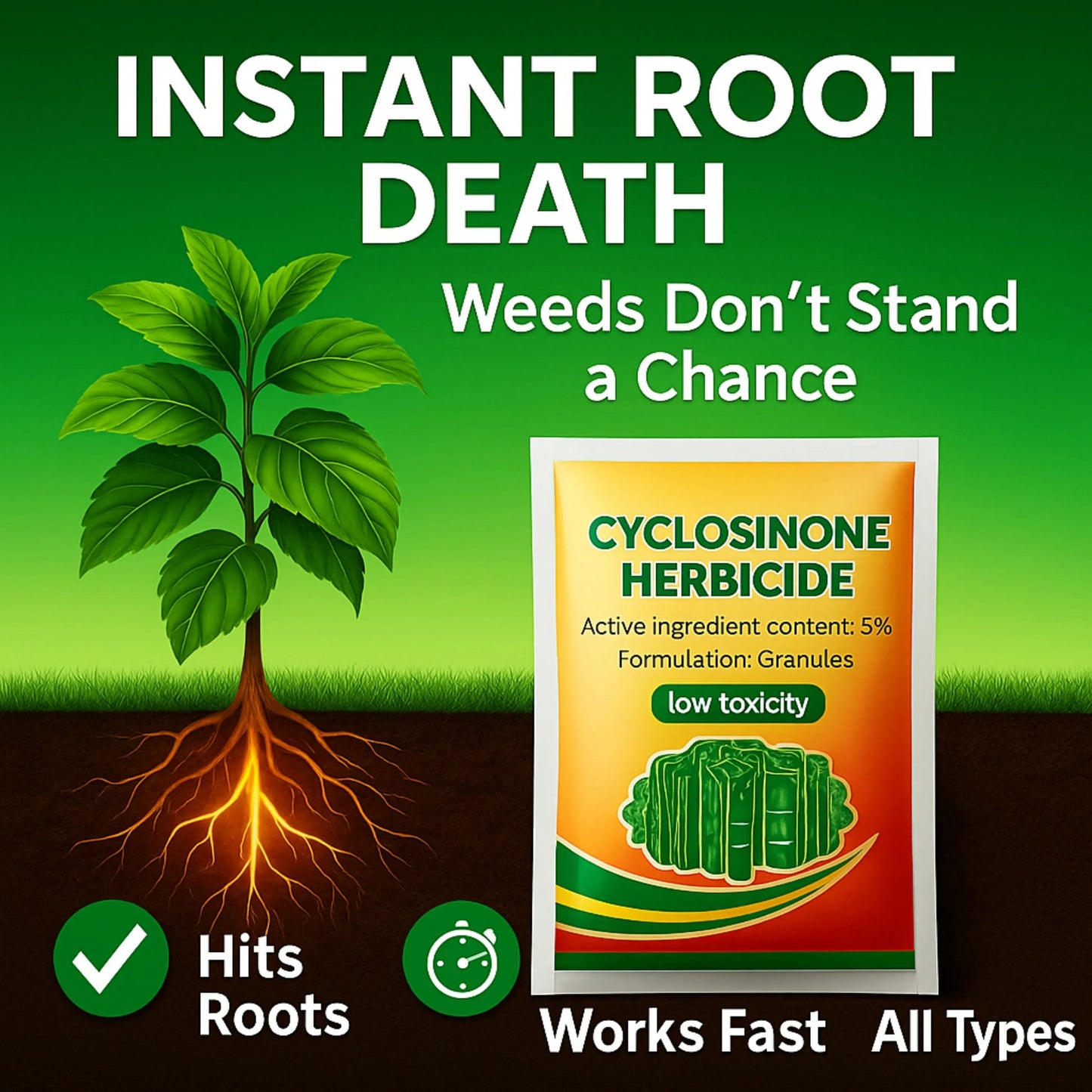Cyclosinone Herbicide Granules | Instant Root Death (Buy 1 Get 1 Free)